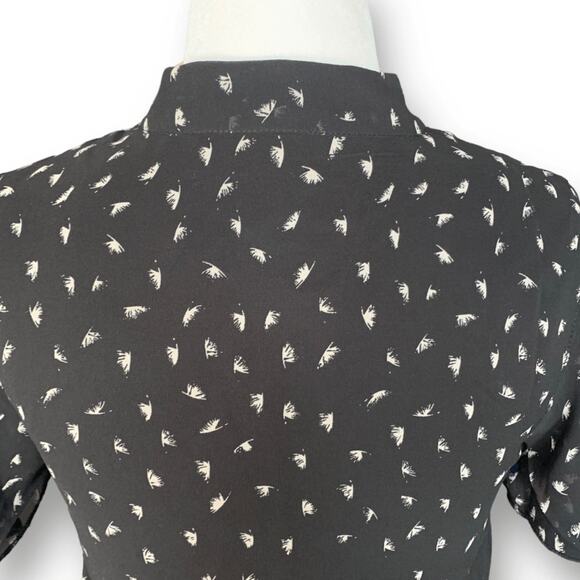 ModCloth Black Dandelion Maxi Dress Bow Detail Tie Neck Sheer Flutter Sleeve XS - Picture 10 of 15